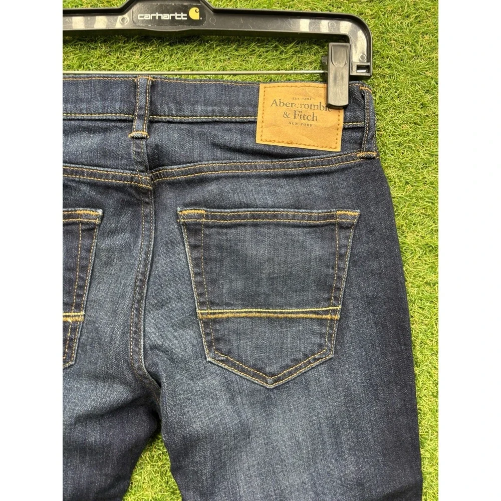 Abercrombie Fitch Jeans Mens 30x32 Super Skinny Flex Fit Dark Wash Denim NWT